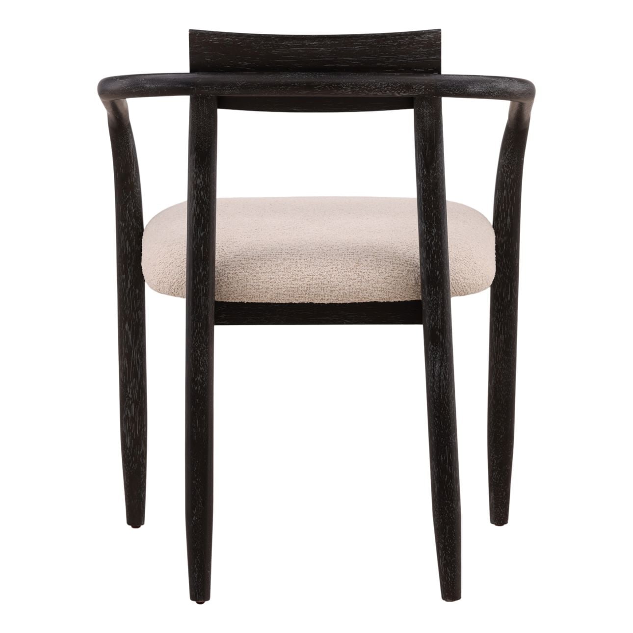 Everest Cream and Black Boucle Fabric and Rubber Wood Veneer Chair 24 in Wide