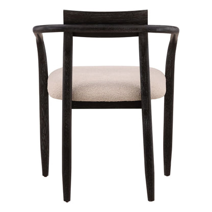 Everest Cream and Black Boucle Fabric and Rubber Wood Veneer Chair 24 in Wide