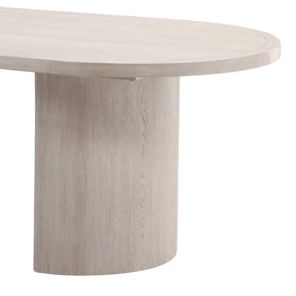Light Grey Rubber Wood and Oak Veneer Table 109 in Wide
