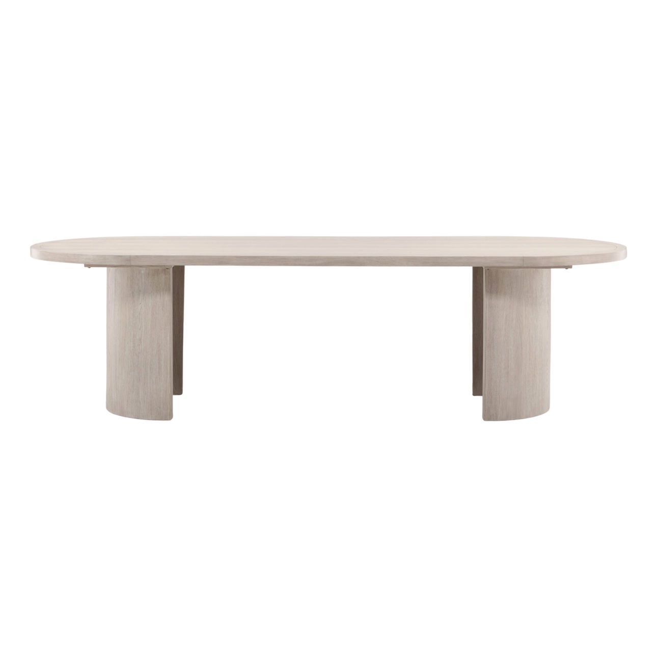 Light Grey Rubber Wood and Oak Veneer Table 109 in Wide
