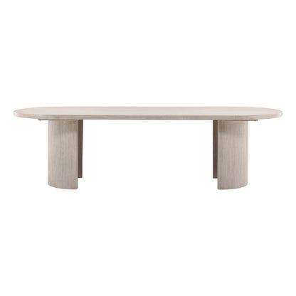 Light Grey Rubber Wood and Oak Veneer Table 109 in Wide