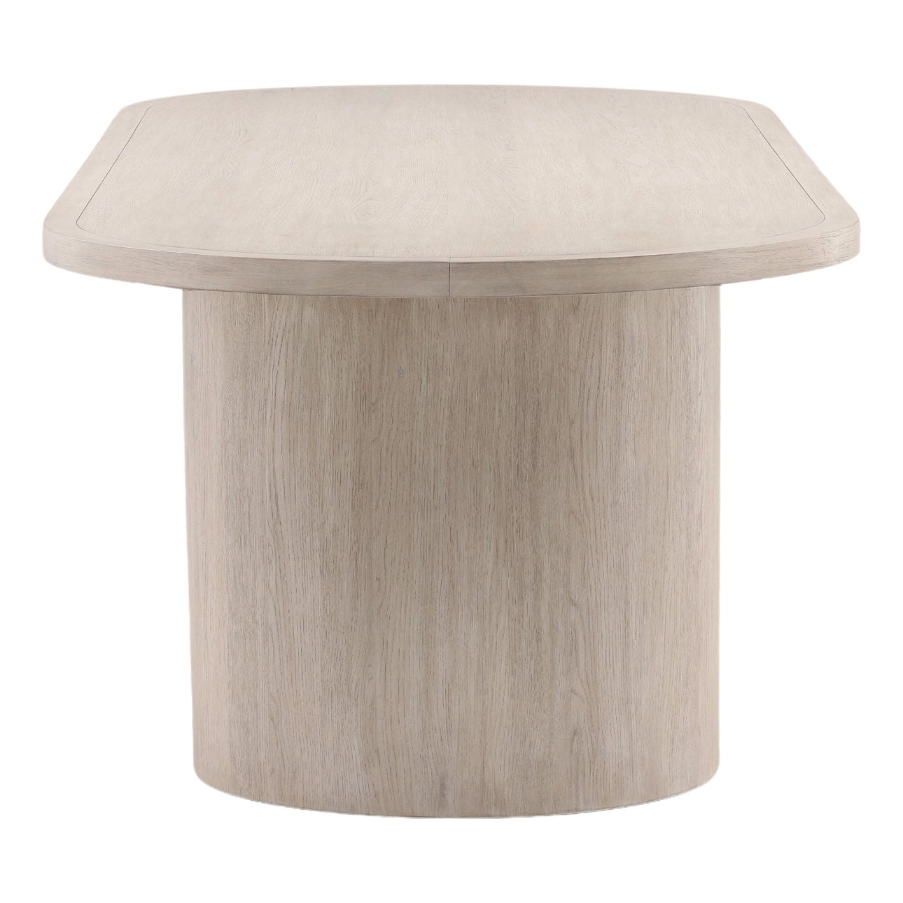 Light Grey Rubber Wood and Oak Veneer Table 109 in Wide