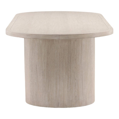 Light Grey Rubber Wood and Oak Veneer Table 109 in Wide