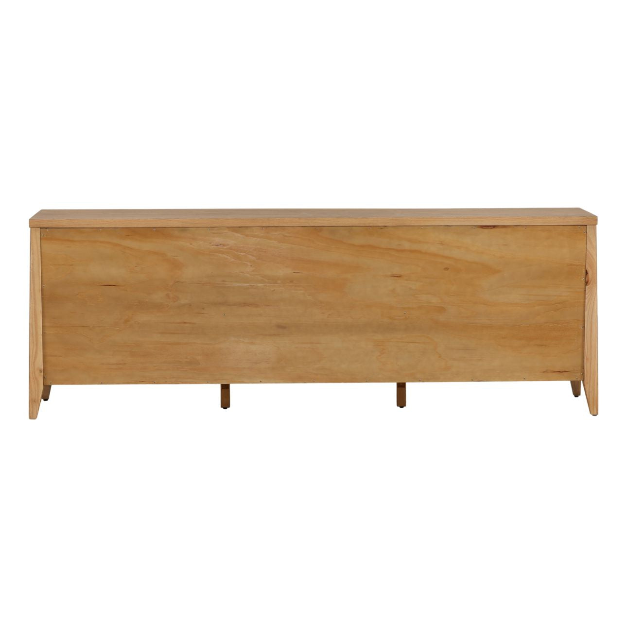 Brown Rubber Wood and Oak Veneer Sideboard 95.5 in Wide