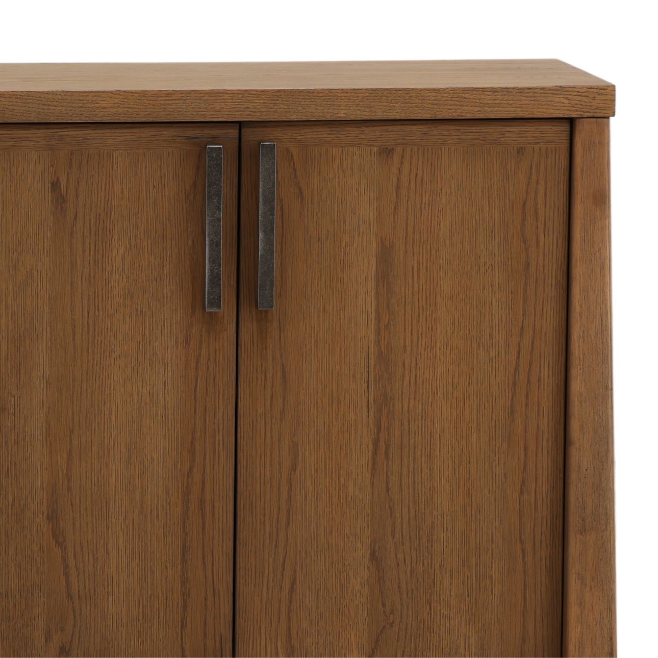 Brown Rubber Wood and Oak Veneer Sideboard 95.5 in Wide