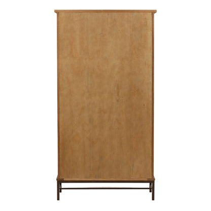 Dark Brown and Bronze Oak Wood, Oak Veneer and Iron Cabinet 41.5 in Wide