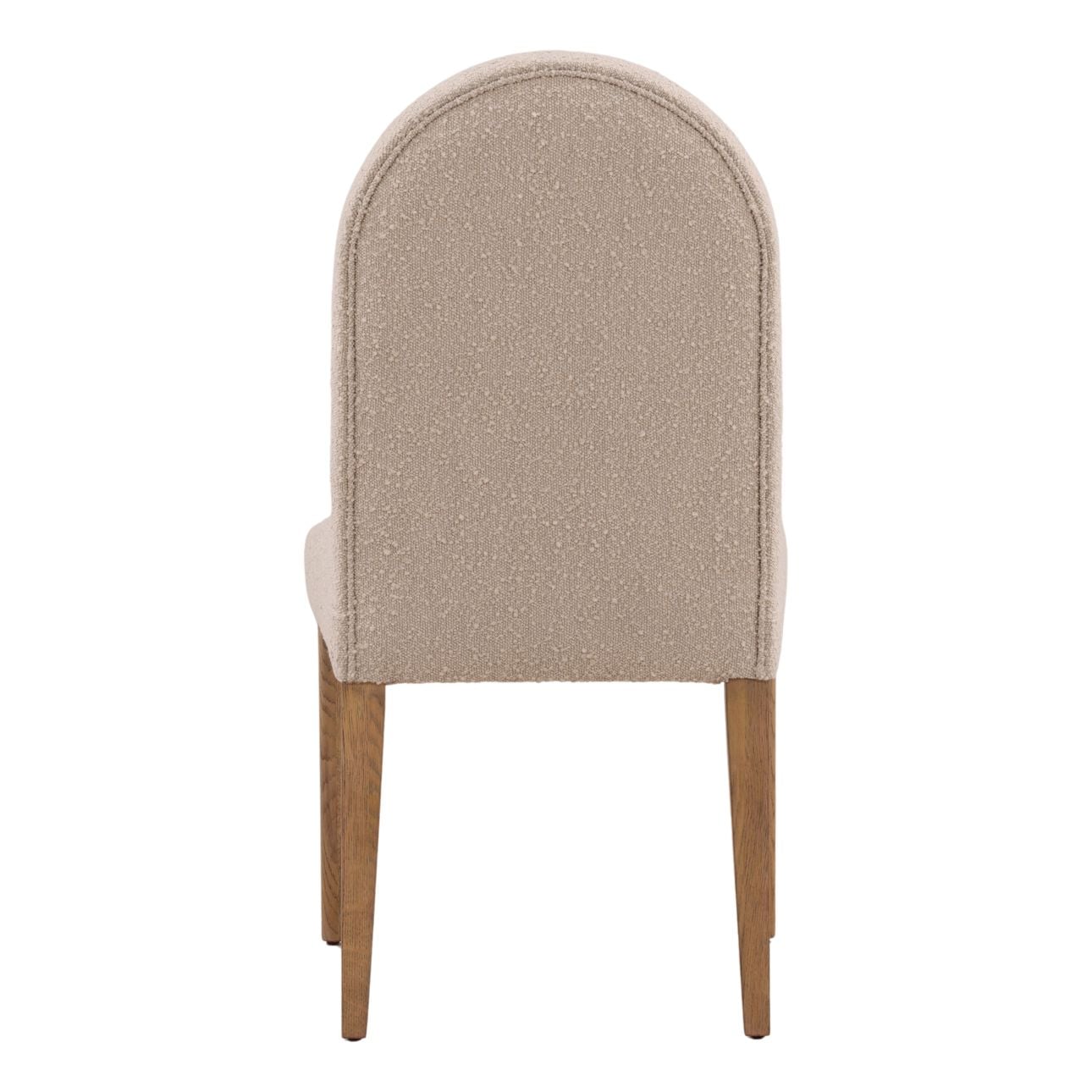 Sand and Natural Boucle Fabric and Oak Wood Chair 20.5 in Wide