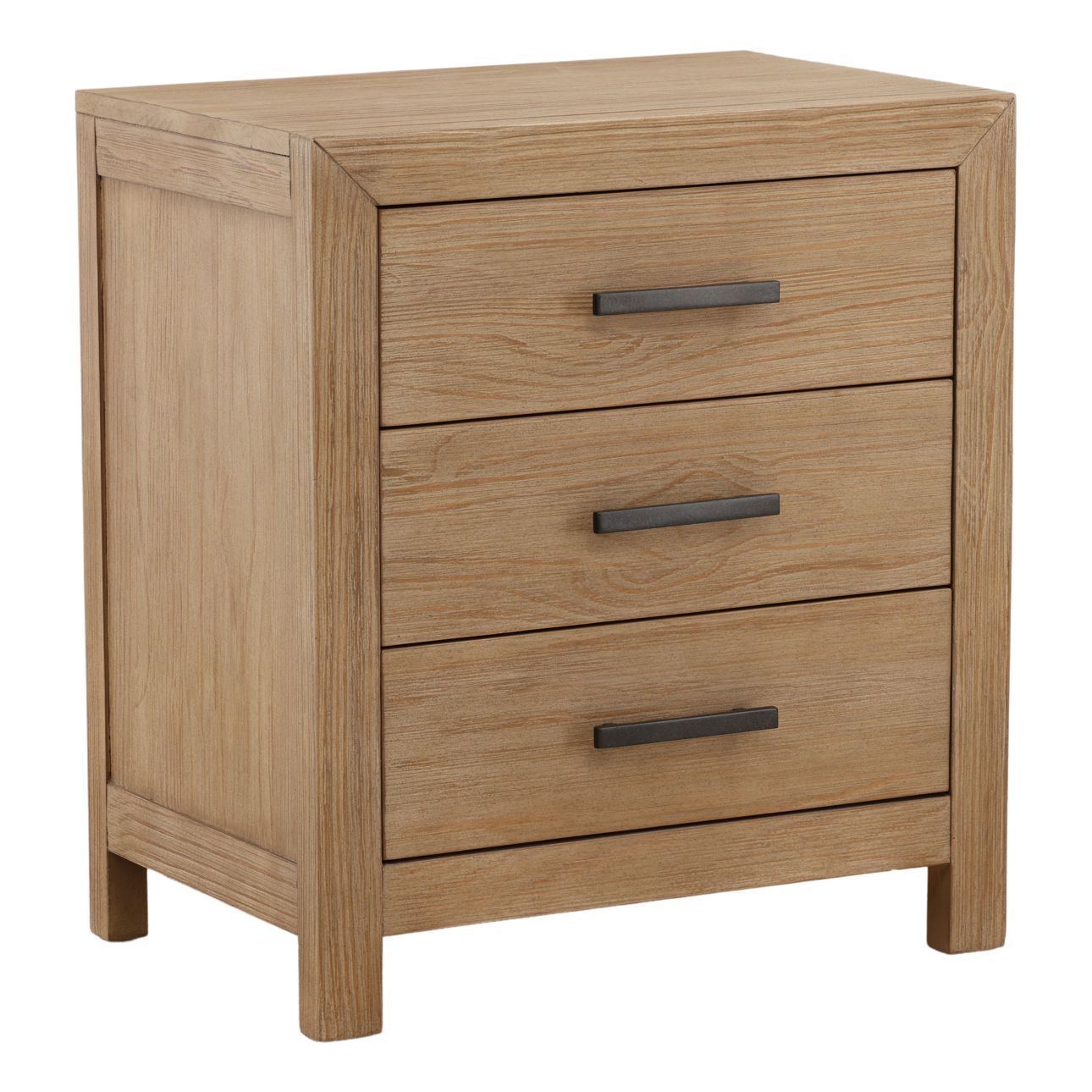 Light Warm Wash Pine Wood Nightstand 27 in Wide