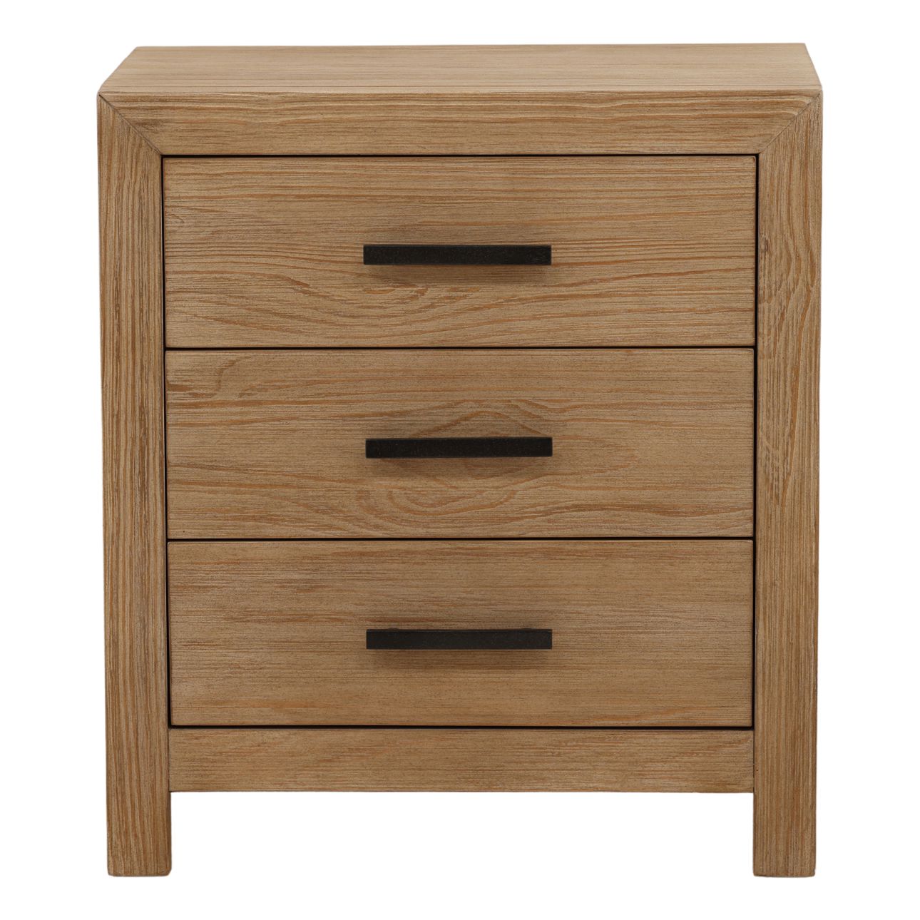 Light Warm Wash Pine Wood Nightstand 27 in Wide