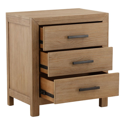 Light Warm Wash Pine Wood Nightstand 27 in Wide