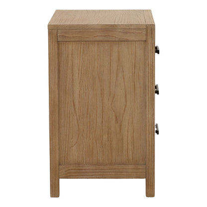 Light Warm Wash Pine Wood Nightstand 27 in Wide