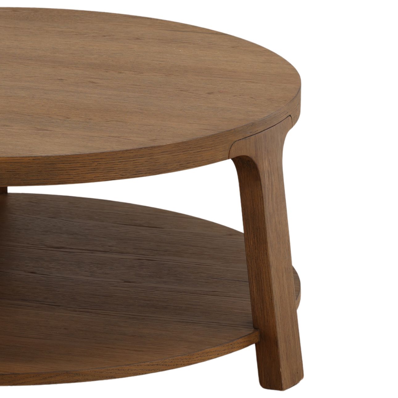 Brown Oak Veneer and Rubber Wood Table 38 in Wide