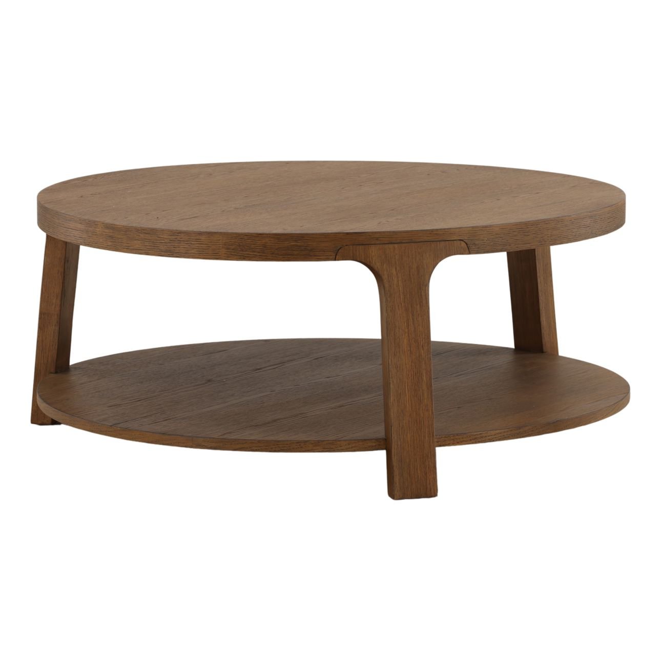 Brown Oak Veneer and Rubber Wood Table 38 in Wide