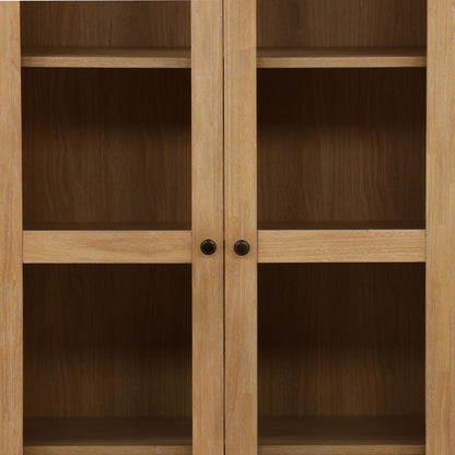 Natural Oak Veneer and Rubber Wood Cabinet 40 in Wide