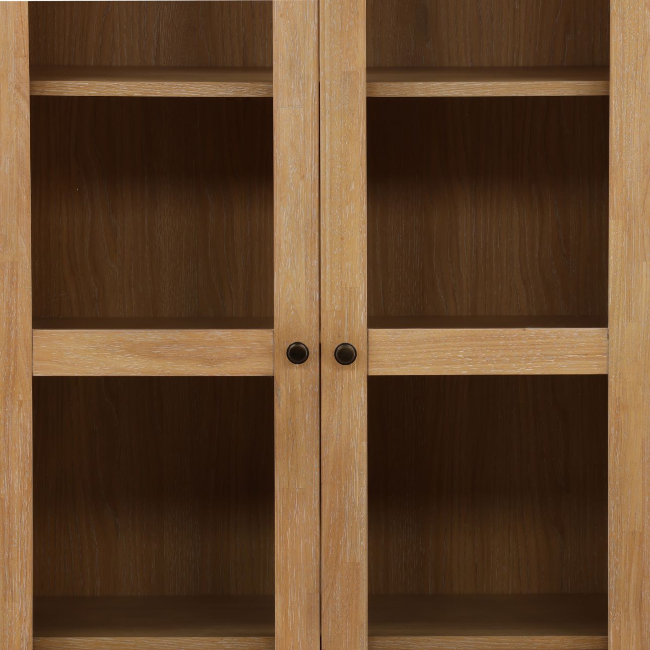 Natural Oak Veneer and Rubber Wood Cabinet 40 in Wide