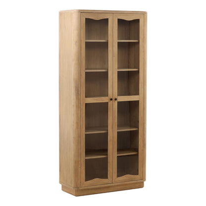 Natural Oak Veneer and Rubber Wood Cabinet 40 in Wide