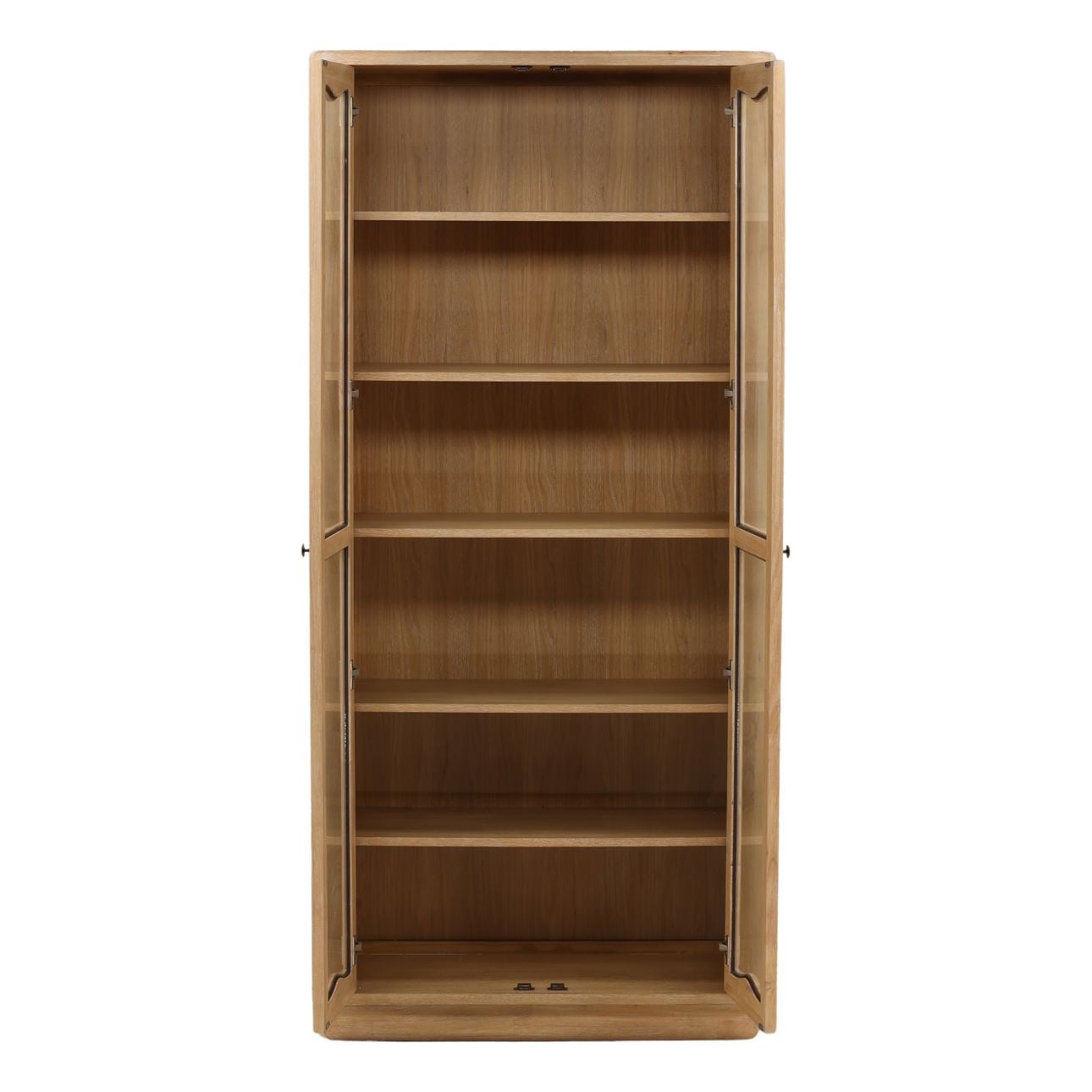 Natural Oak Veneer and Rubber Wood Cabinet 40 in Wide