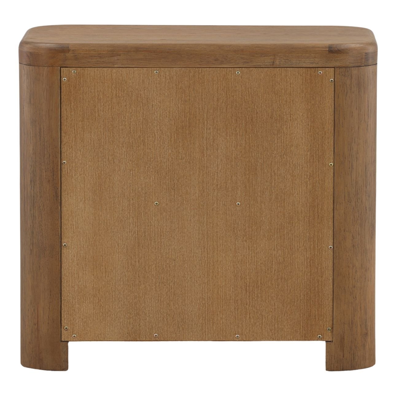 Brown Oak Veneer and Rubber Wood Nightstand 28 in Wide