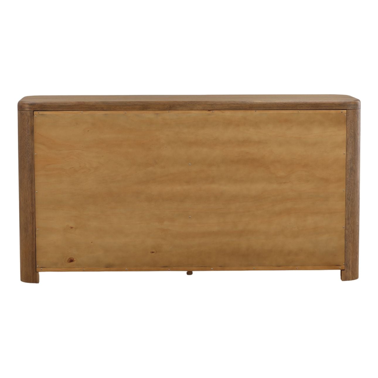 Brown Oak Veneer and Rubber Wood Dresser 67 in Wide