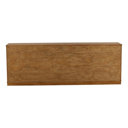 Dark Brown Rubber Wood and Oak Veneer Sideboard 91 in Wide