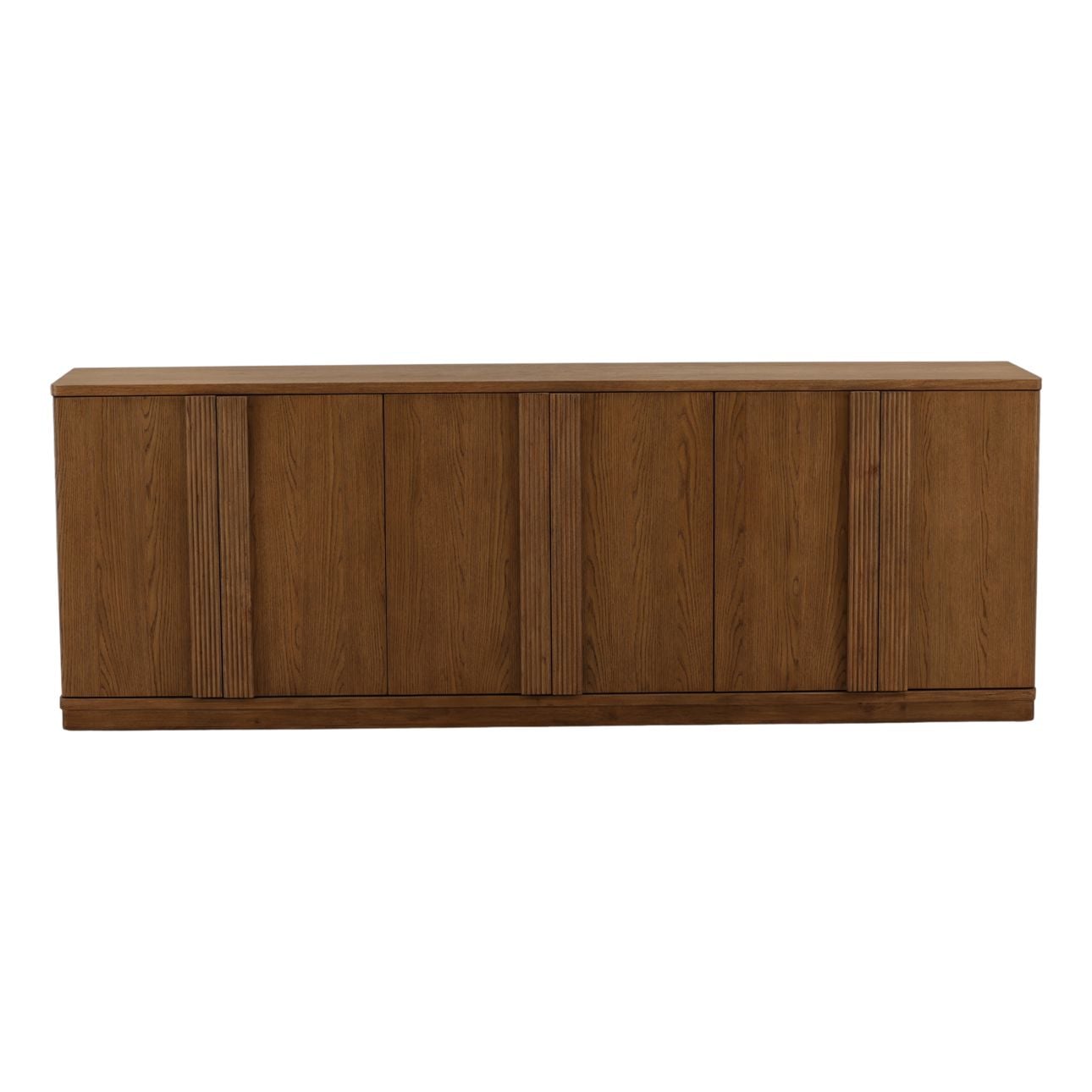 Dark Brown Rubber Wood and Oak Veneer Sideboard 91 in Wide