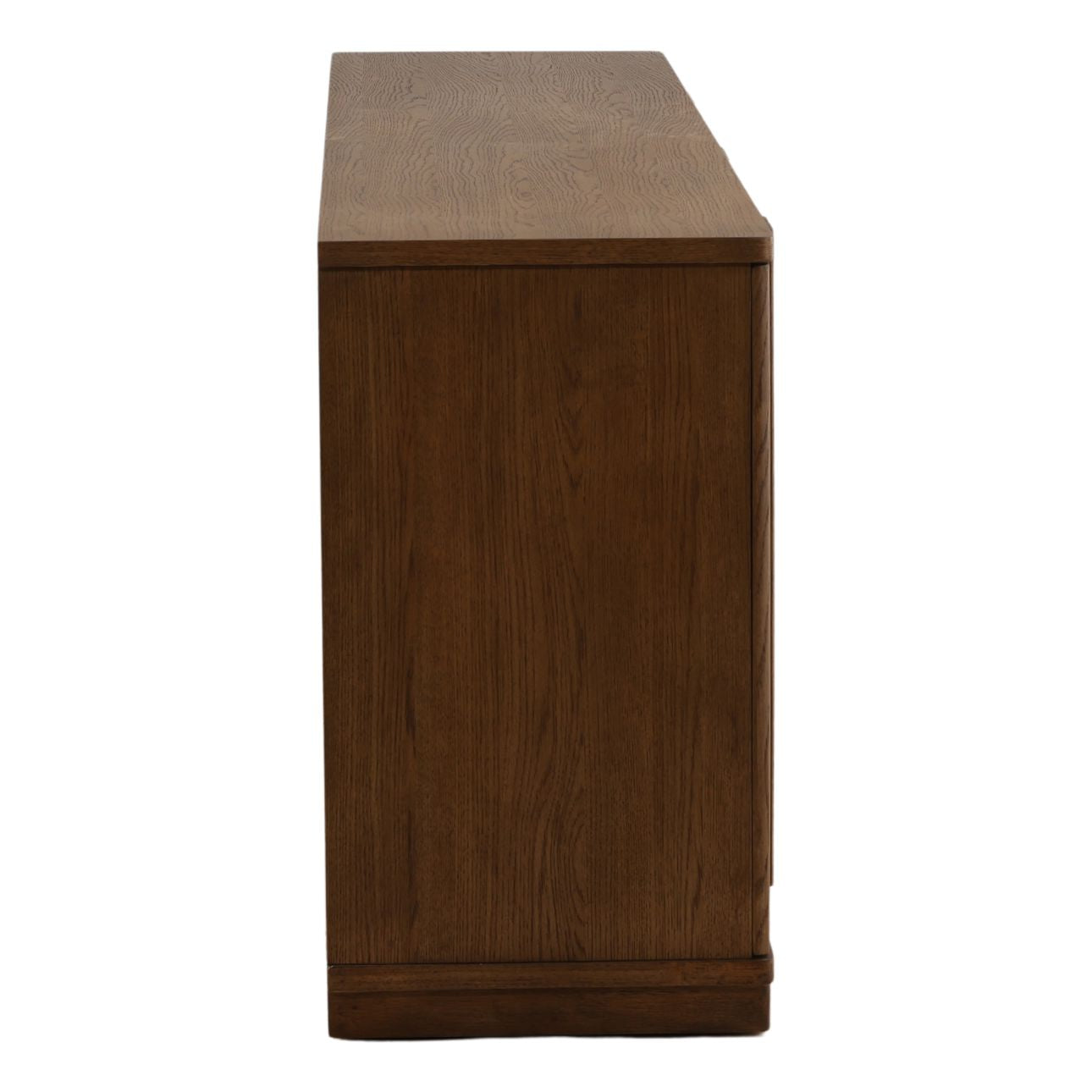 Dark Brown Rubber Wood and Oak Veneer Sideboard 91 in Wide