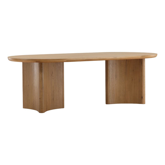 Natural Rubber Wood and Oak Veneer Table 94.5 in Wide