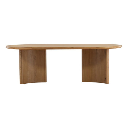 Natural Rubber Wood and Oak Veneer Table 94.5 in Wide