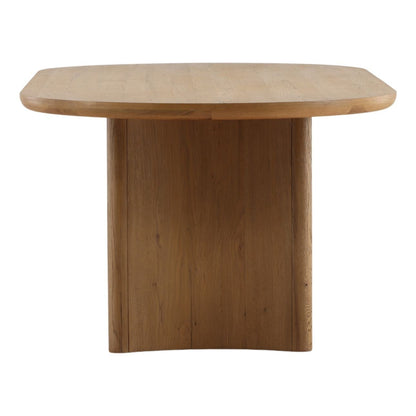 Natural Rubber Wood and Oak Veneer Table 94.5 in Wide