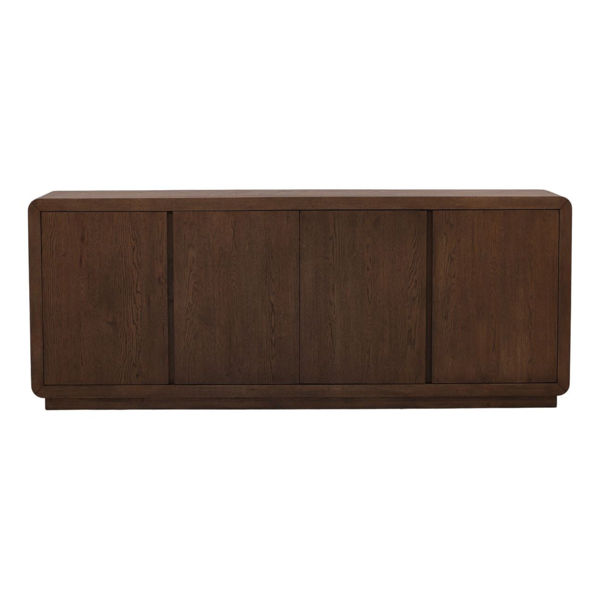 Crafted Rubber Wood and Oak Veneer Cabinet