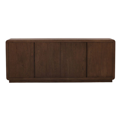 Crafted Rubber Wood and Oak Veneer Cabinet