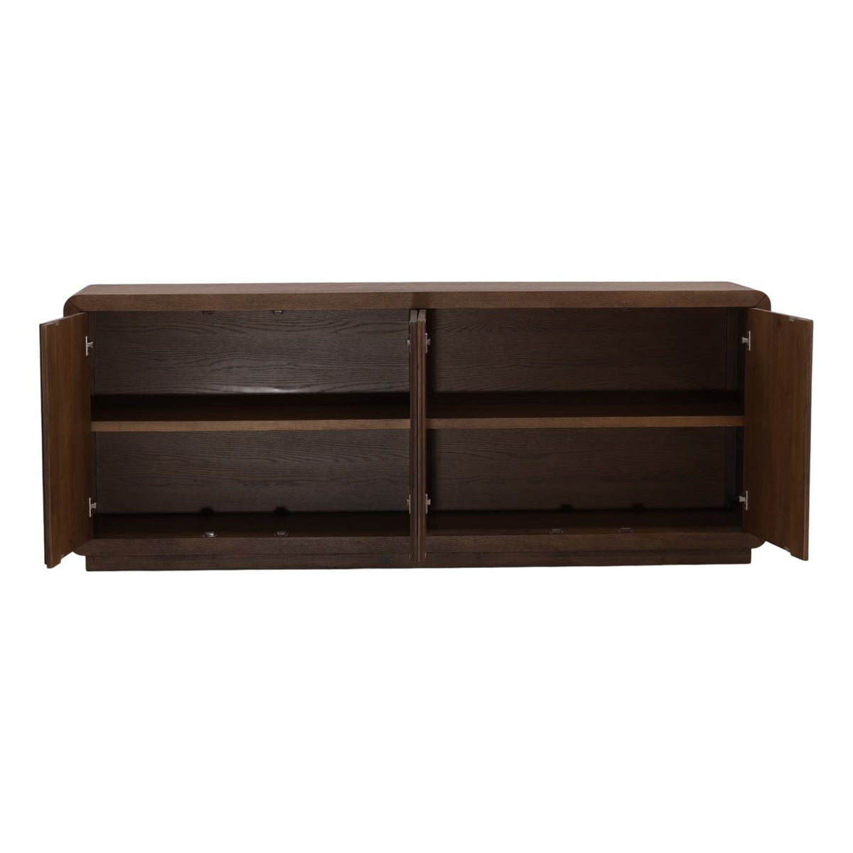 Crafted Rubber Wood and Oak Veneer Cabinet
