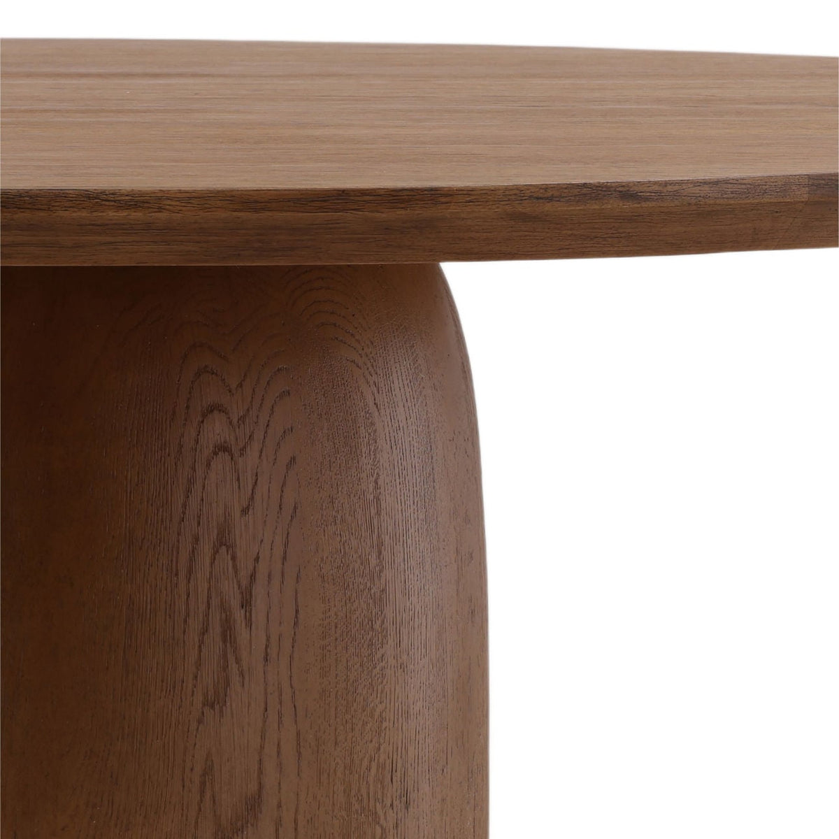 Crafted Rubber Wood, Oak Veneer and Resin Dining Table