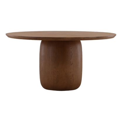 Crafted Rubber Wood, Oak Veneer and Resin Dining Table
