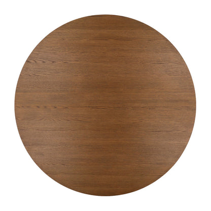 Crafted Rubber Wood, Oak Veneer and Resin Dining Table