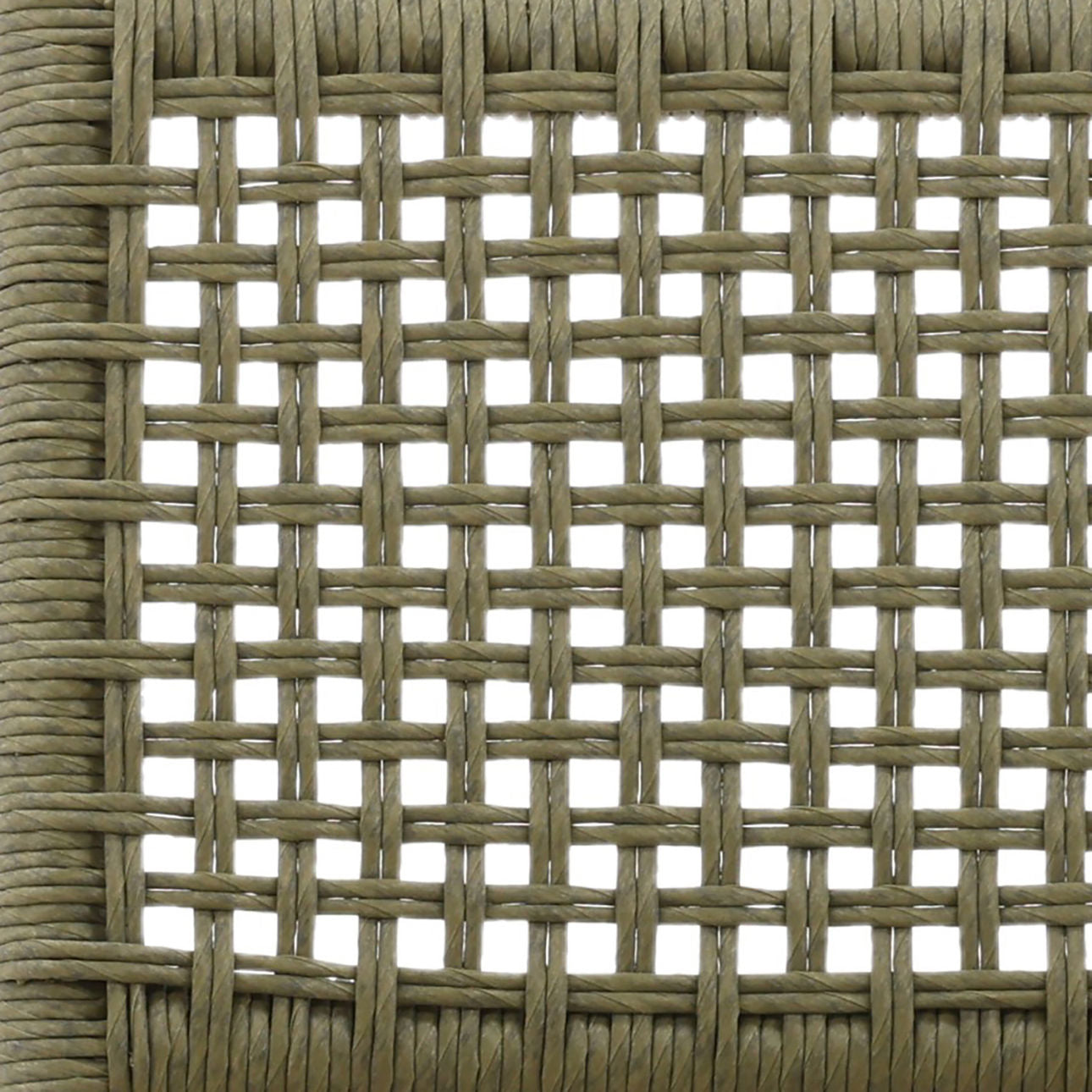 Green and Natural Twisted Faux Rattan and Teak Wood Chair 18 in Wide