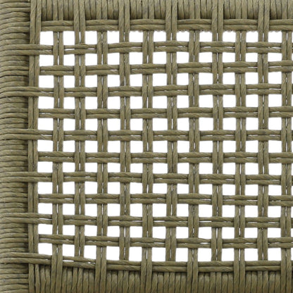 Green and Natural Twisted Faux Rattan and Teak Wood Chair 18 in Wide