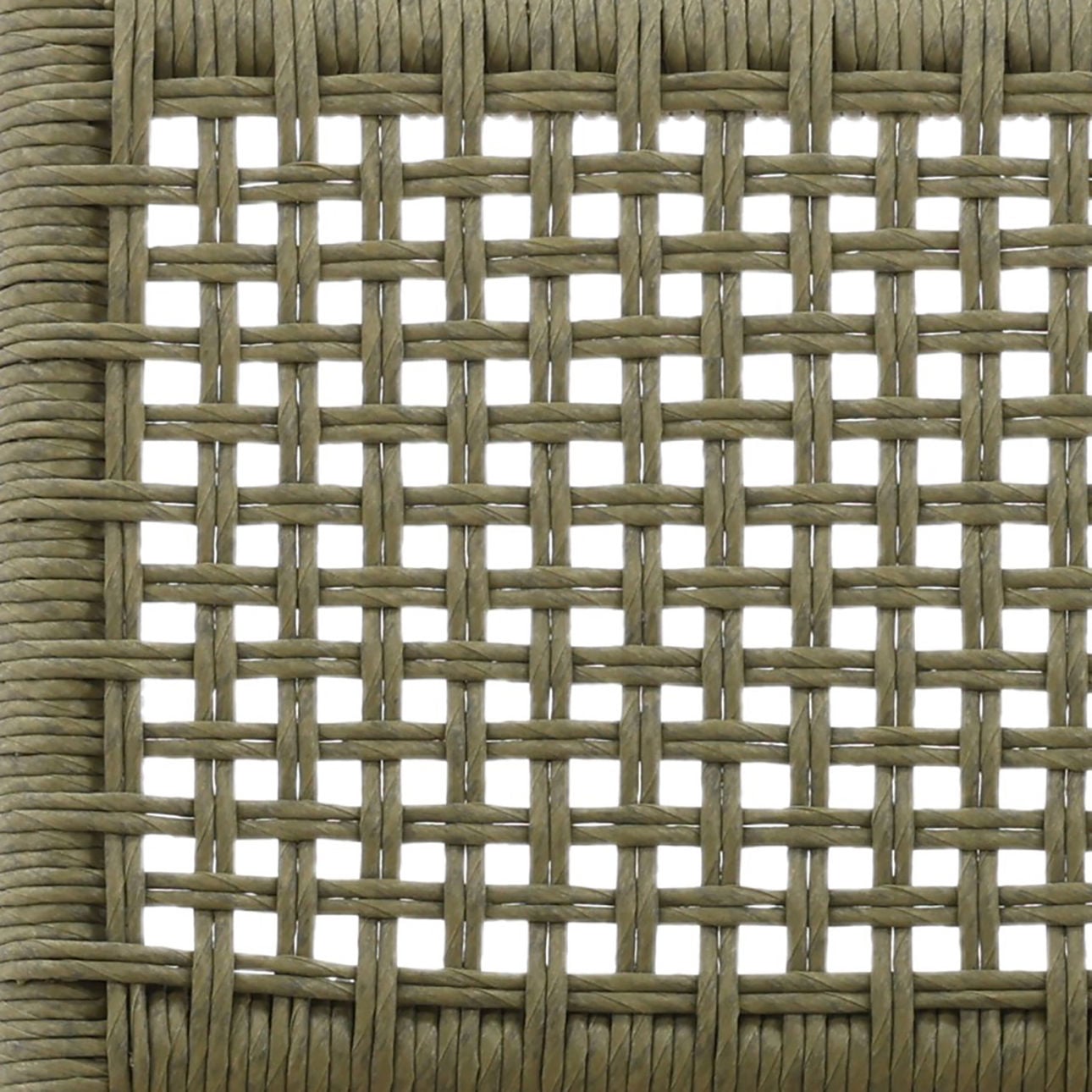 Green and Natural Twisted Faux Rattan and Teak Wood Chair 18 in Wide
