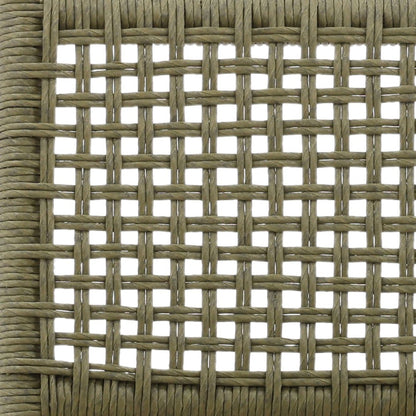 Green and Natural Twisted Faux Rattan and Teak Wood Chair 18 in Wide