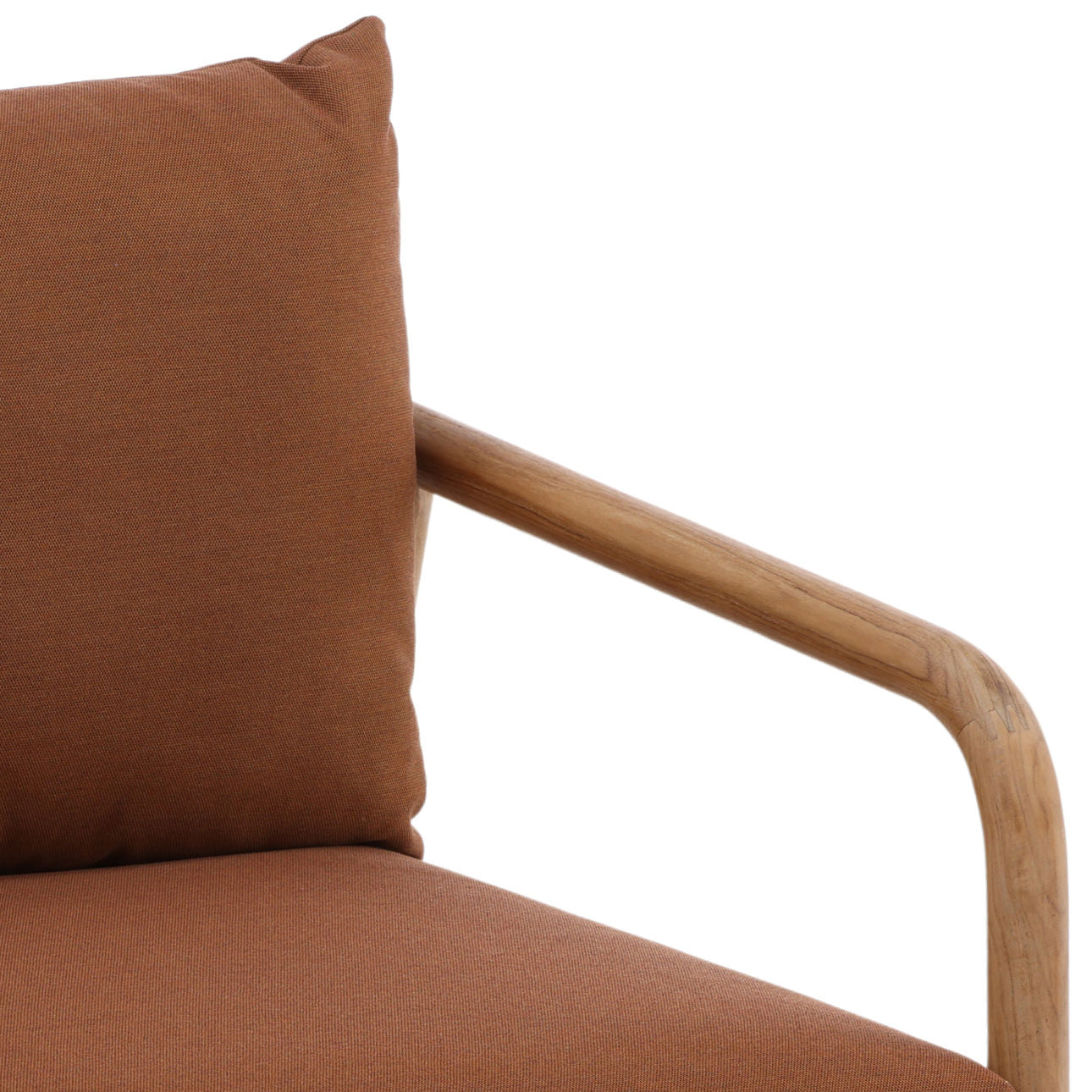 Sienna and Natural Solution-Dyed Acrylic Fabric and Teak Wood Chair 27.5 in Wide