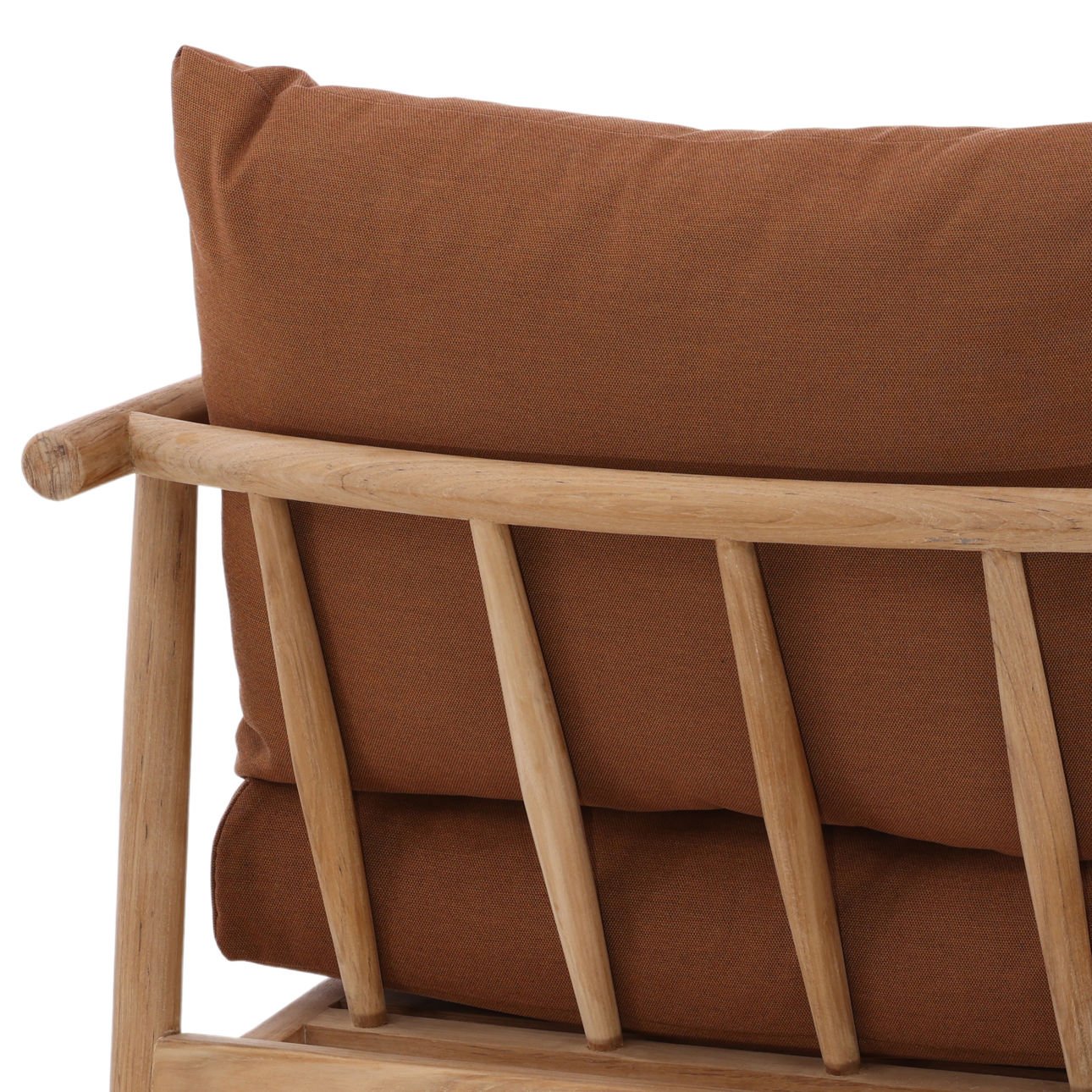 Sienna and Natural Solution-Dyed Acrylic Fabric and Teak Wood Chair 27.5 in Wide