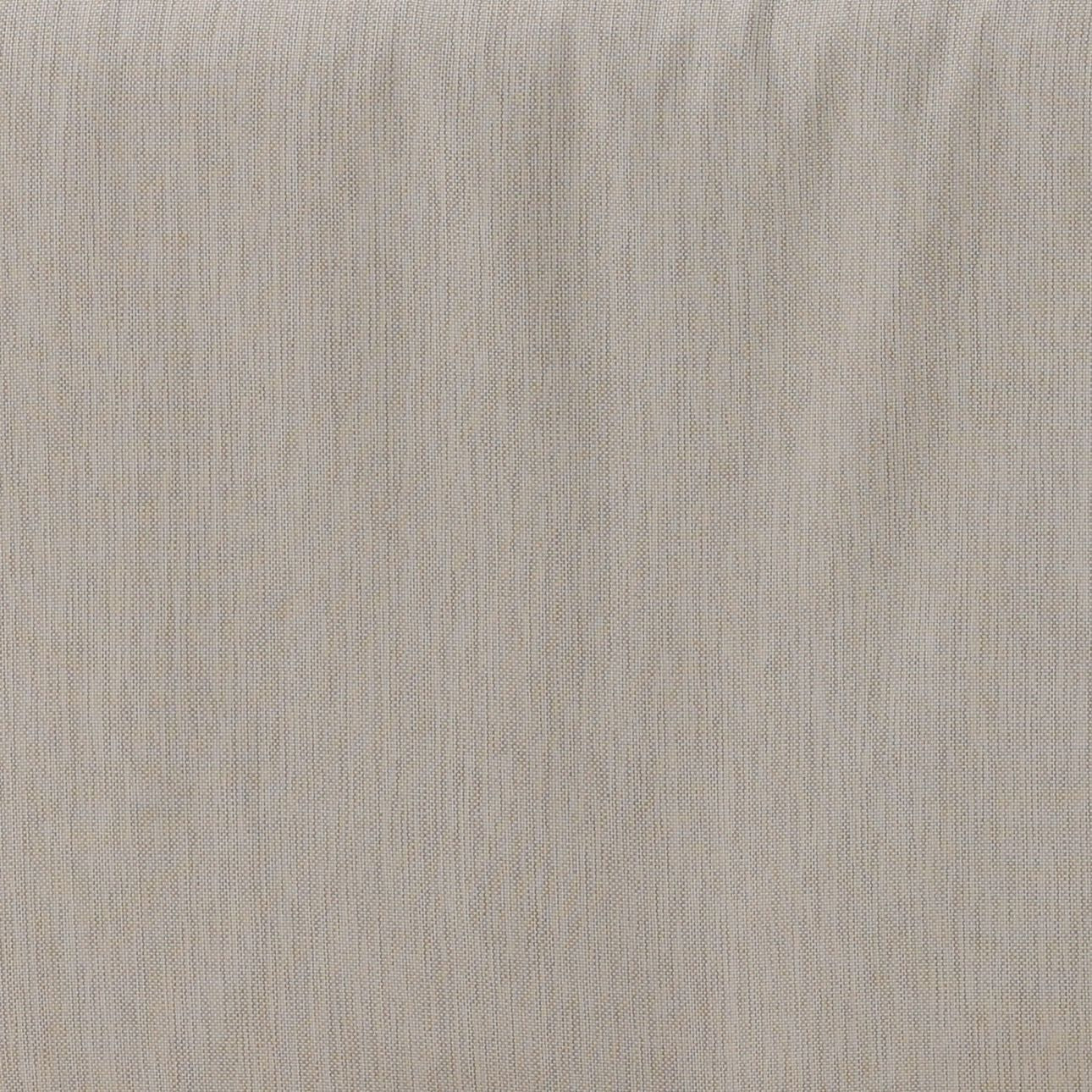 Beige and Natural Outdoor Basketweave Fabric and Teak Wood Sofa 87.5 in Wide