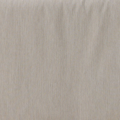 Beige and Natural Outdoor Basketweave Fabric and Teak Wood Sofa 87.5 in Wide