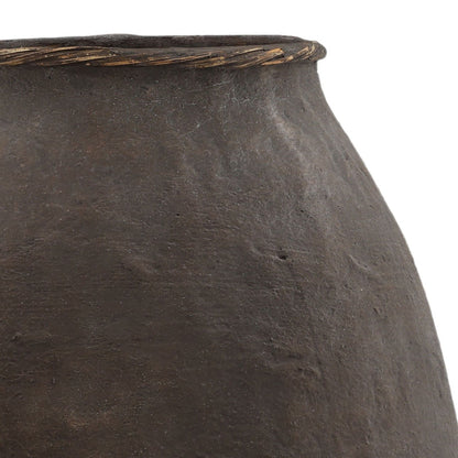 Brown Reinforced Concrete Planter 25 in Wide