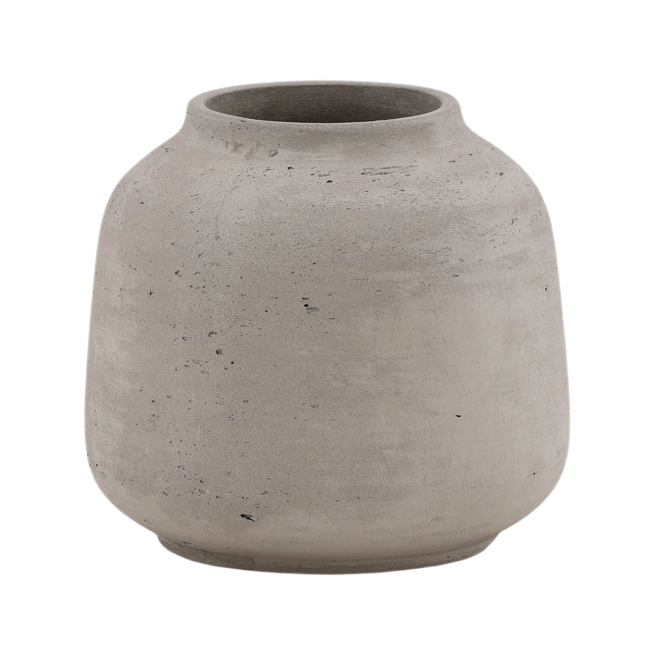Natural Grey Cement Vase 8.5 in Wide