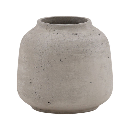 Natural Grey Cement Vase 8.5 in Wide
