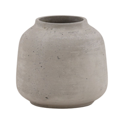 Natural Grey Cement Vase 8.5 in Wide