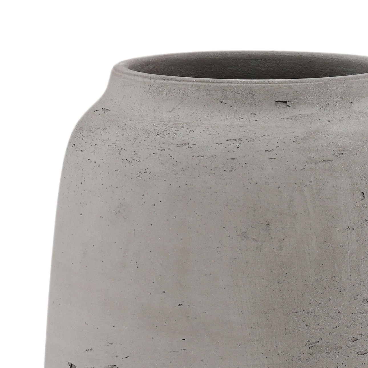 Natural Grey Cement Vase 10 in Wide