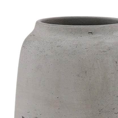 Natural Grey Cement Vase 10 in Wide