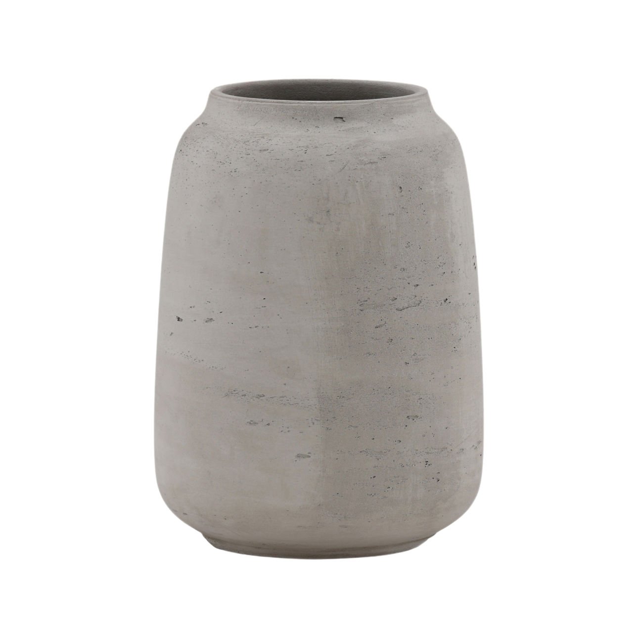 Natural Grey Cement Vase 10 in Wide